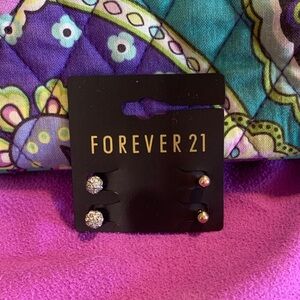 Forever 21 Silver and Pink Earring Duo